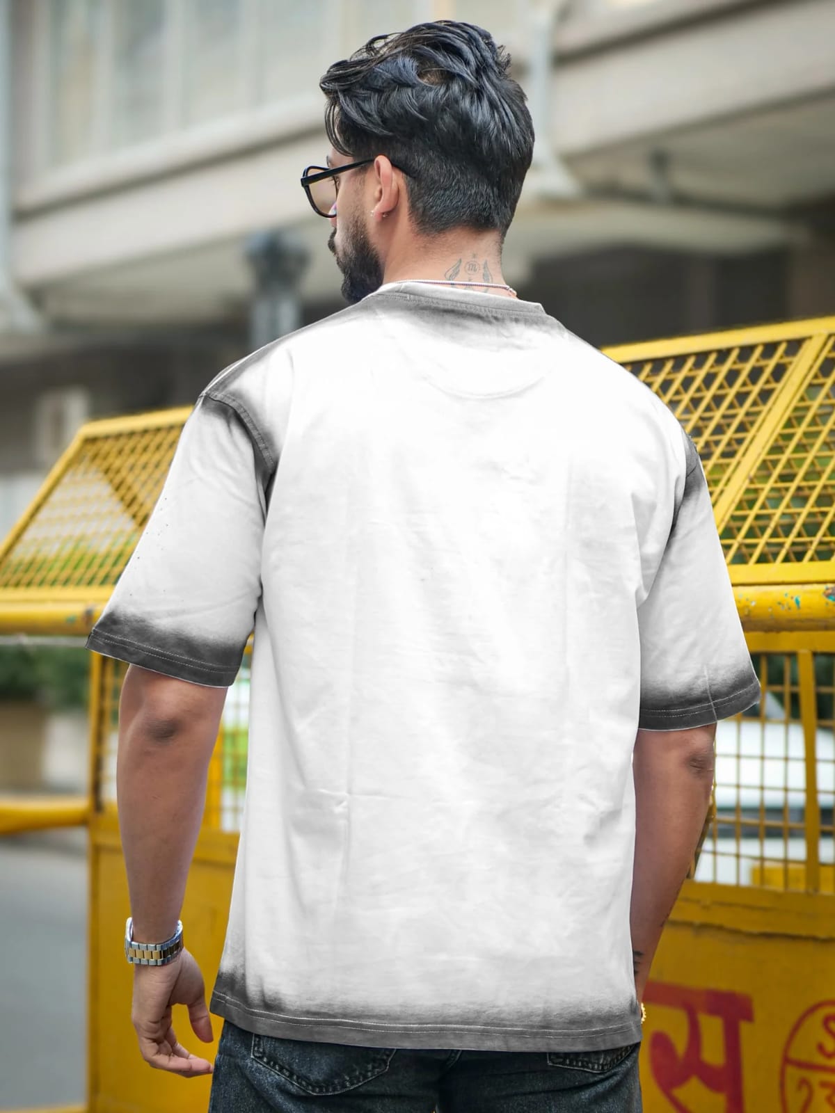 Men’s Ombre Printed Oversized T-Shirt – “Go Beyond Real”