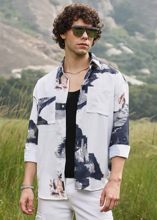 Men’s Abstract Print Casual Shirt